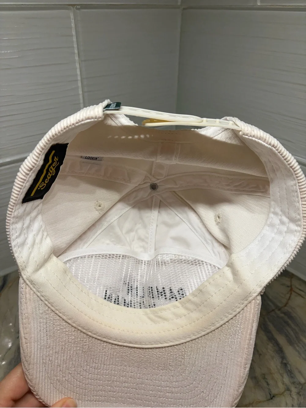 Seager Hat Cap Snap Back Womens Adjustable Light Cream Corduroy Ramblin Woman